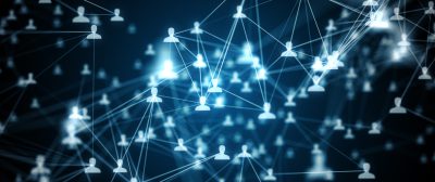 3d illustration connecting people on the internet, social network connection